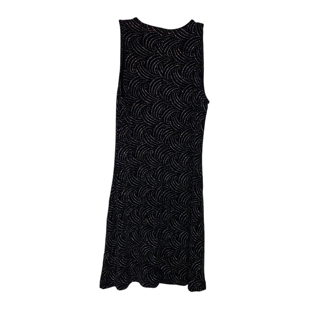 Vintage Glam Black Shimmer Glitter Sparkle Tank Sleeveless Party Dress Small - Picture 4 of 4